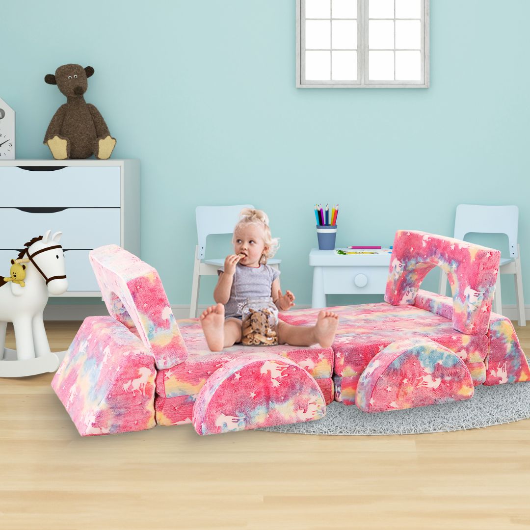Divano da gioco per bambini – Set di 10 pezzi per area notte e gioco - KomfortKissen.de