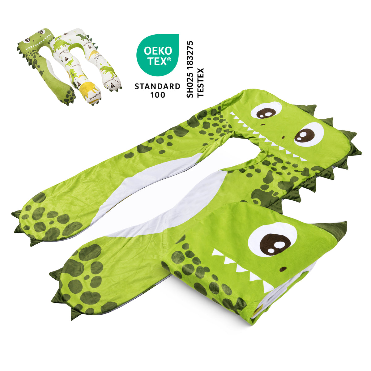Copertura di ricambio per cuscino per bambini - Microplush (Dino)