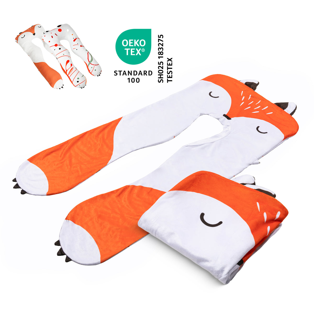 Copertura di ricambio per cuscino per bambini - Micro peluche (Volpe)