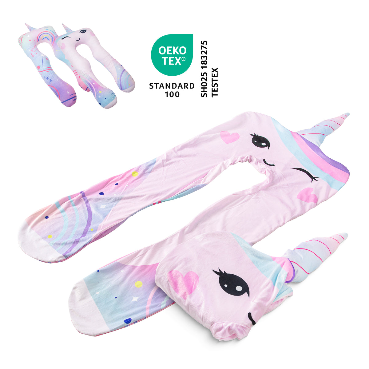 Copertura di ricambio per cuscino per bambini - Micro peluche (Unicorno)