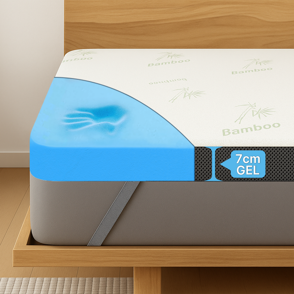 Topper Premium Comfort - Topper per materasso con schiuma memory gel