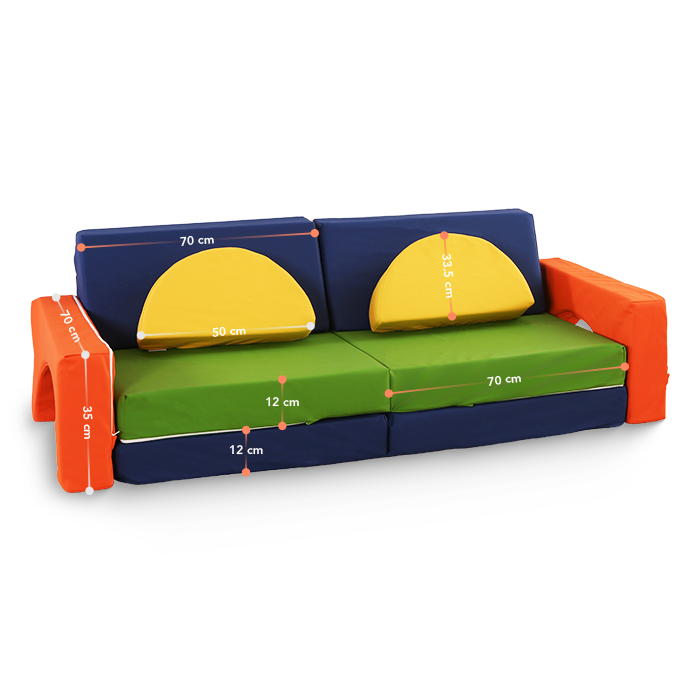 Divano da gioco per bambini – Set di 10 pezzi per area notte e gioco - KomfortKissen.de